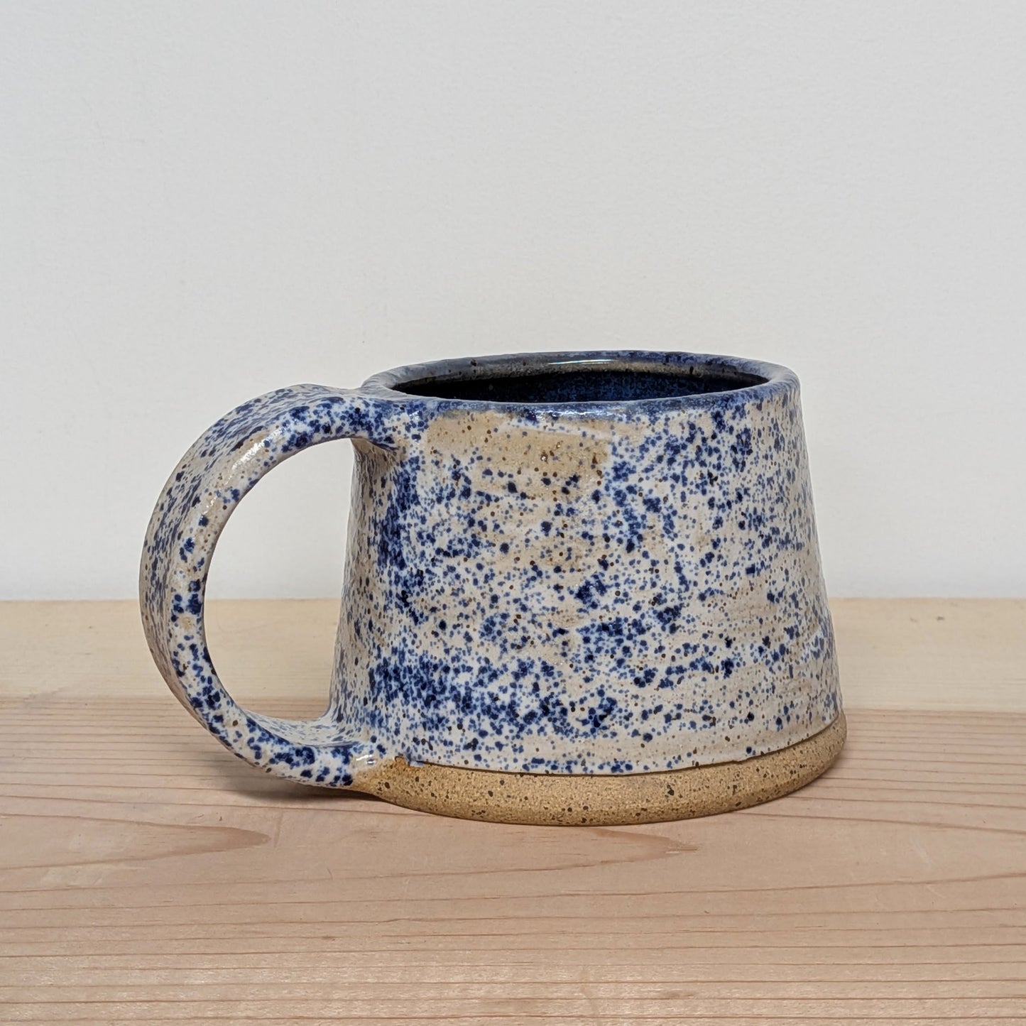 Blue and White Speckled Mug