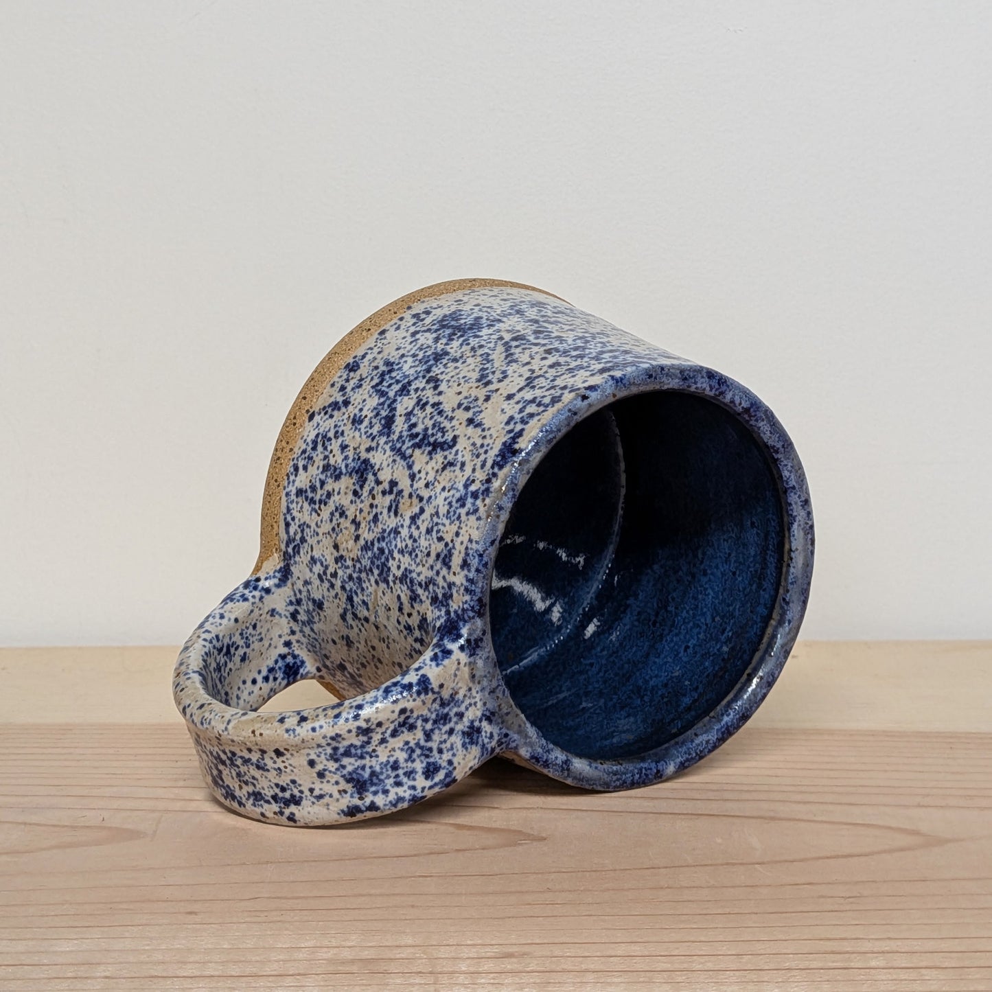 Blue and White Speckled Mug