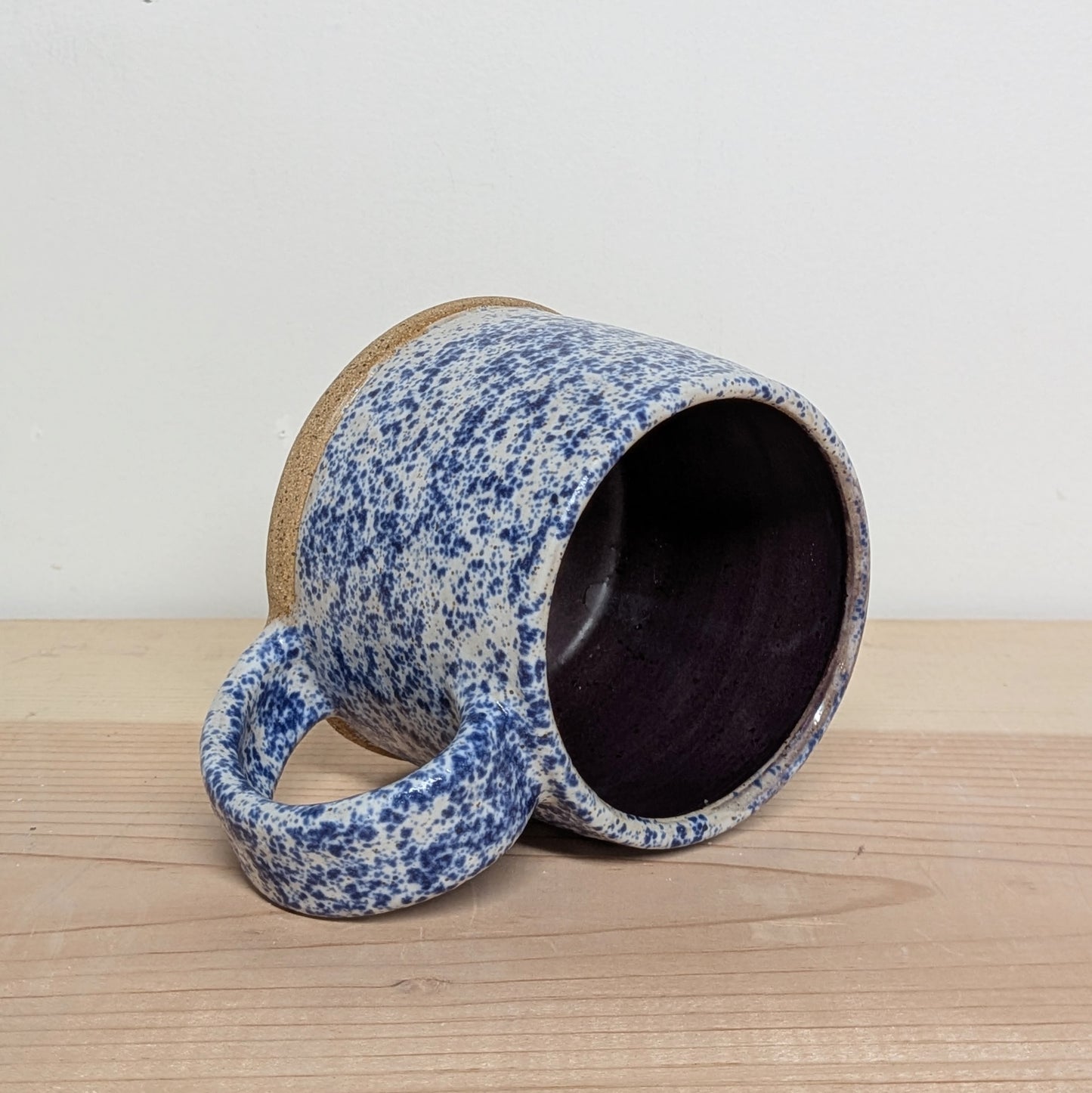 Blue and White Speckled Mug
