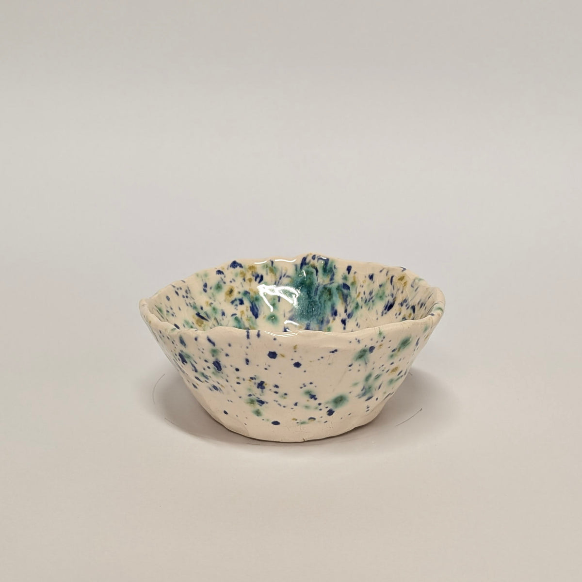 Blue & Green Speckled Pinch Pot