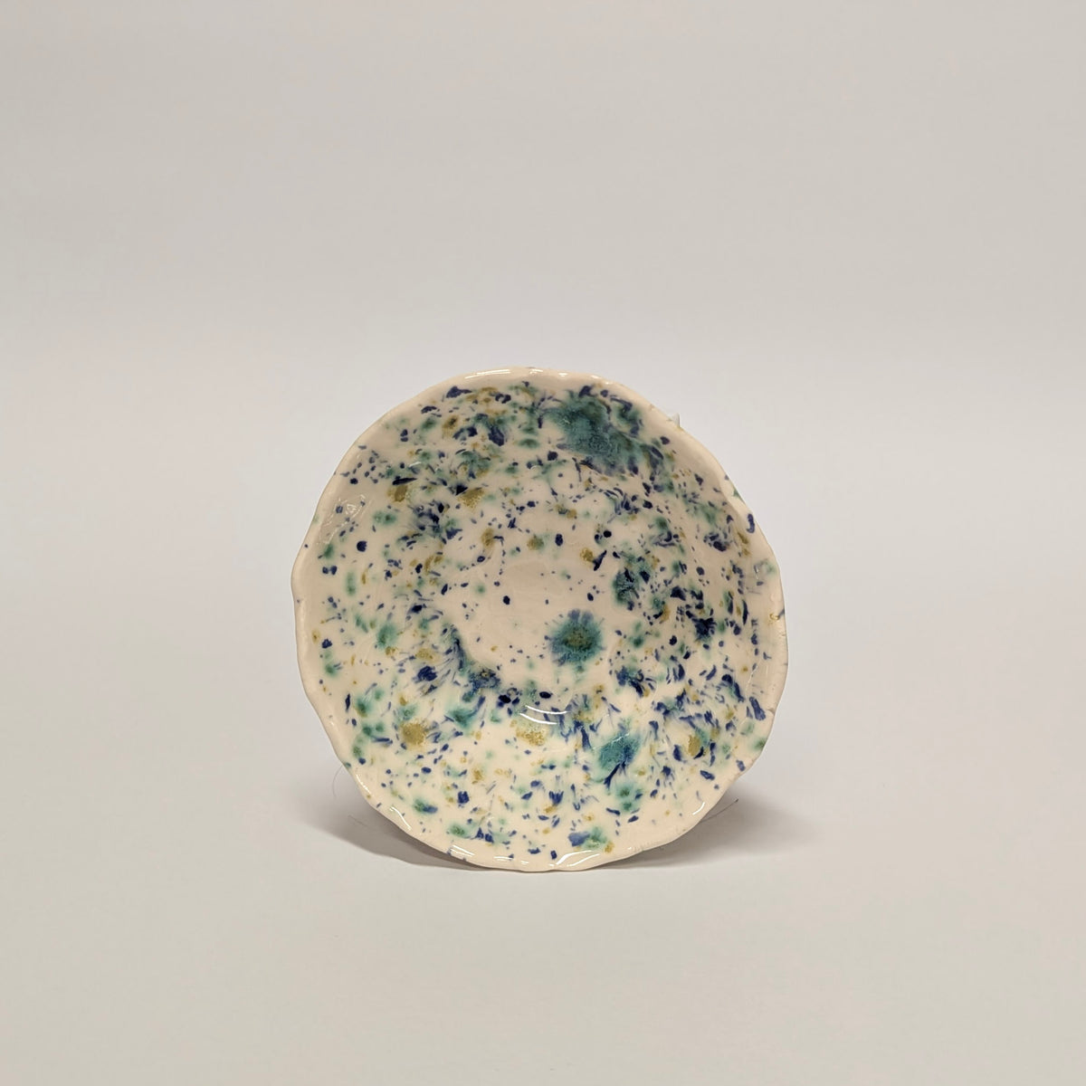Blue & Green Speckled Pinch Pot